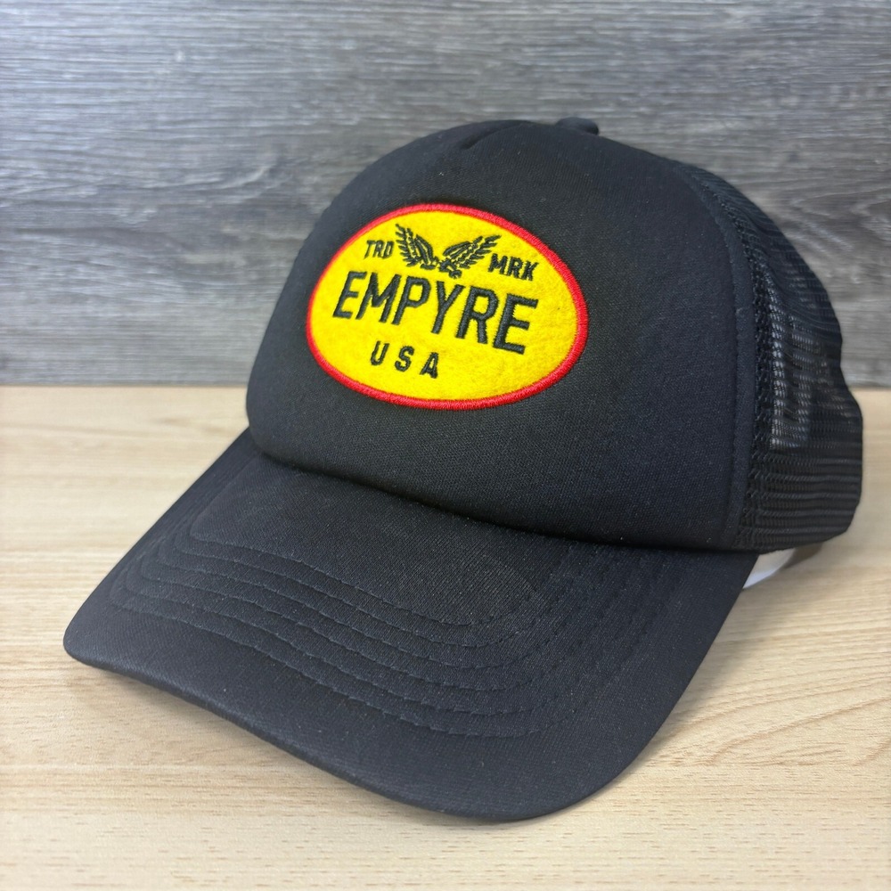 Empyre Hat Cap Snap Back Black Trucker Logo Patch Adjustable